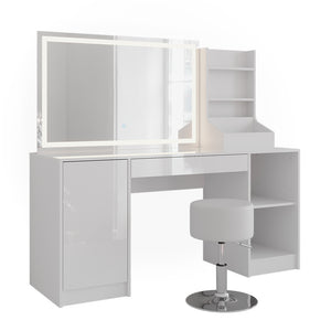 Vicco Tavolo da toeletta Bianco/bianco lucido 158.2 cm 4 parti