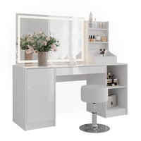 Vicco Tavolo da toeletta Bianco/bianco lucido 158.2 cm 4 parti