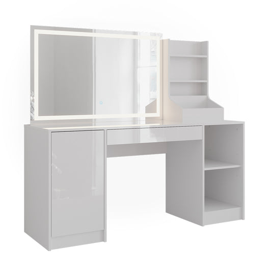 Vicco Tavolo da toeletta Bianco/bianco lucido 158.2 cm 3 parti