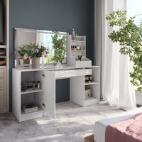 Vicco Tavolo da toeletta Bianco/bianco lucido 158.2 cm 3 parti