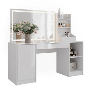 Vicco Tavolo da toeletta Bianco/bianco lucido 158.2 cm 3 parti