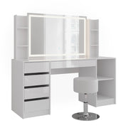 Vicco Tavolo da toeletta Bianco/bianco lucido 158.2 cm 5 parti