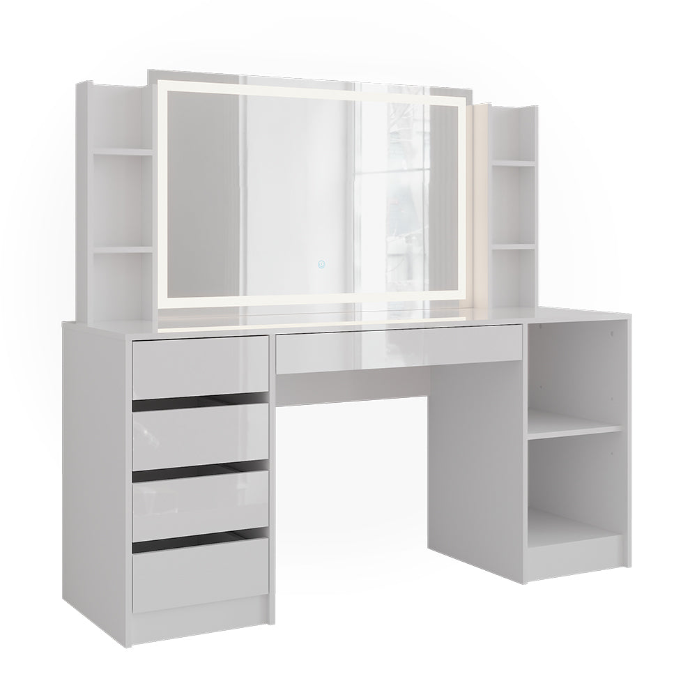 Vicco Tavolo da toeletta Bianco/bianco lucido 158.2 cm 4 parti