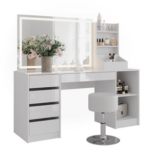 Vicco Tavolo da toeletta Bianco/bianco lucido 158.2 cm 4 parti