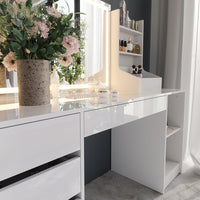 Vicco Tavolo da toeletta Bianco/bianco lucido 158.2 cm 3 parti