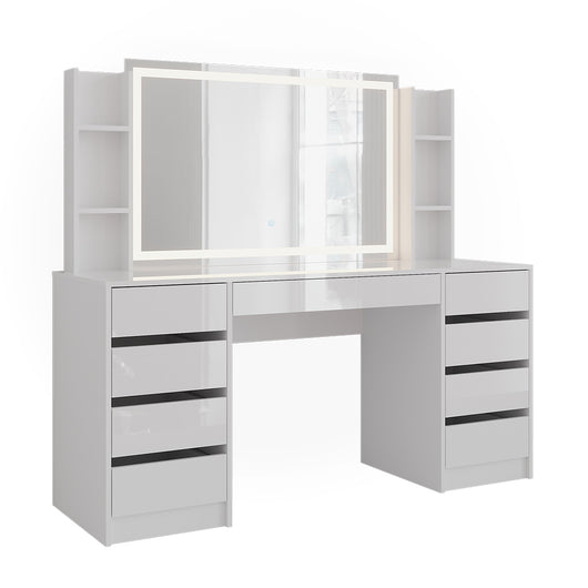 Vicco Tavolo da toeletta Bianco/bianco lucido 158.2 cm 4 parti