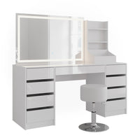 Vicco Tavolo da toeletta Bianco/bianco lucido 158.2 cm 4 parti