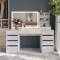 Vicco Tavolo da toeletta Bianco/bianco lucido 158.2 cm 3 parti