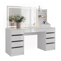 Vicco Tavolo da toeletta Bianco/bianco lucido 158.2 cm 3 parti