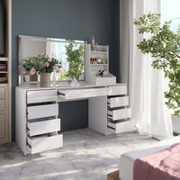 Vicco Tavolo da toeletta Bianco/bianco lucido 158.2 cm 3 parti