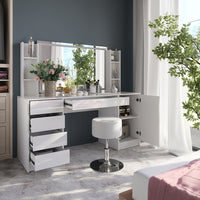 Vicco Tavolo da toeletta Bianco/bianco lucido 158.2 cm 5 parti