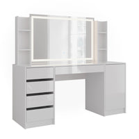 Vicco Tavolo da toeletta Bianco/bianco lucido 158.2 cm 4 parti