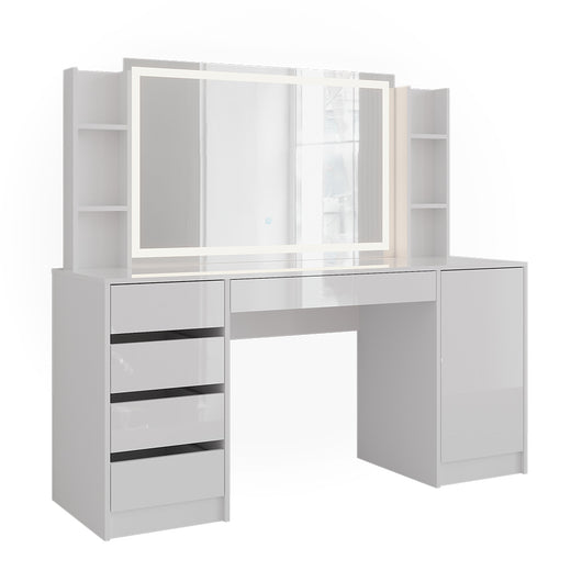 Vicco Tavolo da toeletta Bianco/bianco lucido 158.2 cm 4 parti