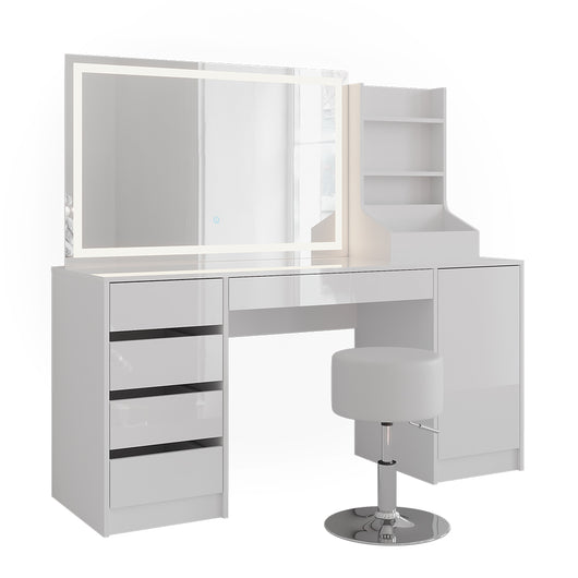 Vicco Tavolo da toeletta Bianco/bianco lucido 158.2 cm 4 parti