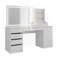 Vicco Tavolo da toeletta Bianco/bianco lucido 158.2 cm 3 parti