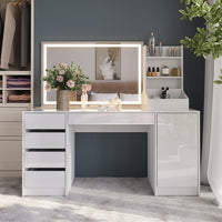 Vicco Tavolo da toeletta Bianco/bianco lucido 158.2 cm 3 parti