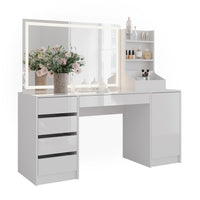 Vicco Tavolo da toeletta Bianco/bianco lucido 158.2 cm 3 parti