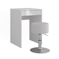 Vicco Tavolo da toeletta Bianco/bianco lucido 51.4 cm con sgabello
