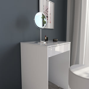 Vicco Tavolo da toeletta Bianco/bianco lucido 51.4 cm con sgabello