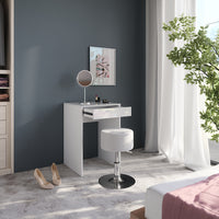 Vicco Tavolo da toeletta Bianco/bianco lucido 51.4 cm con sgabello