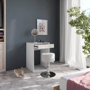 Vicco Tavolo da toeletta Bianco/bianco lucido 51.4 cm con sgabello