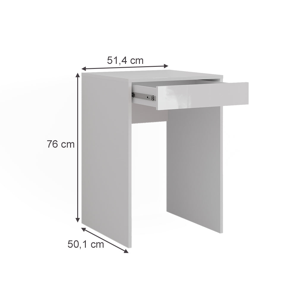Vicco Tavolo da toeletta Bianco/bianco lucido 51.4 cm