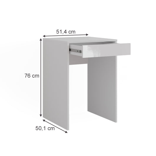 Vicco Tavolo da toeletta Bianco/bianco lucido 51.4 cm