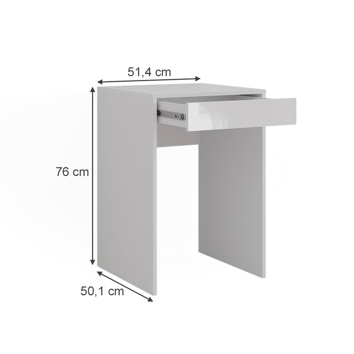 Vicco Tavolo da toeletta Bianco/bianco lucido 51.4 cm