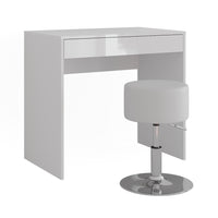 Vicco Tavolo da toeletta Bianco/bianco lucido 81.4 cm con sgabello
