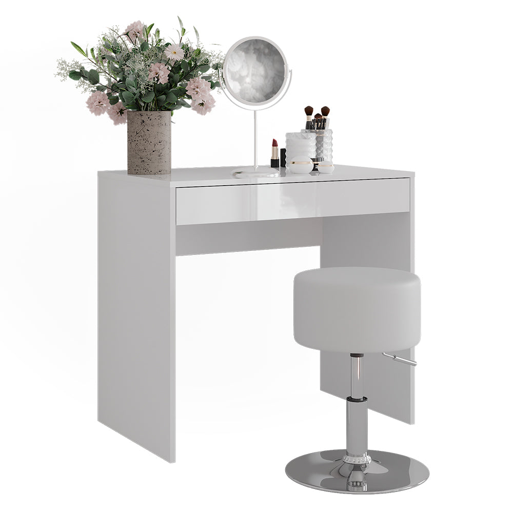 Vicco Tavolo da toeletta Bianco/bianco lucido 81.4 cm con sgabello