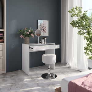 Vicco Tavolo da toeletta Bianco/bianco lucido 81.4 cm con sgabello