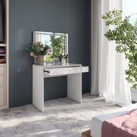 Vicco Tavolo da toeletta Bianco/bianco lucido 81.4 cm con specchio LED