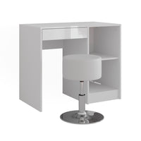 Vicco Tavolo da toeletta Bianco/bianco lucido 89.8 cm con sgabello