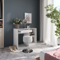 Vicco Tavolo da toeletta Bianco/bianco lucido 89.8 cm con sgabello
