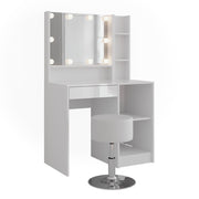 Vicco Tavolo da toeletta Bianco/bianco lucido 89.8 cm 5 parti