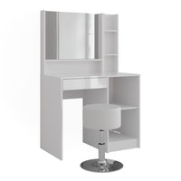 Vicco Tavolo da toeletta Bianco/bianco lucido 89.8 cm 4 parti