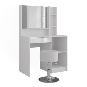 Vicco Tavolo da toeletta Bianco/bianco lucido 89.8 cm 4 parti