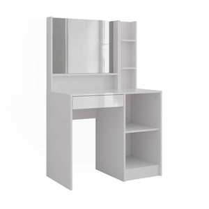Vicco Tavolo da toeletta Bianco/bianco lucido 89.8 cm 3 parti
