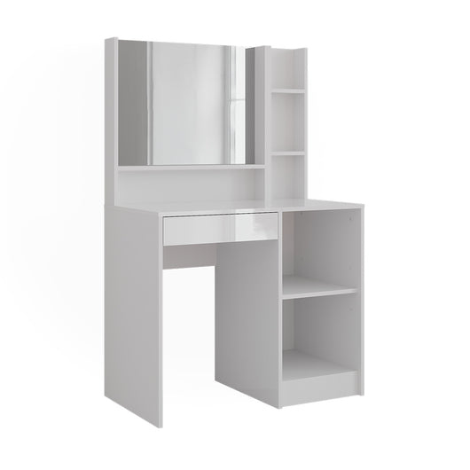 Vicco Tavolo da toeletta Bianco/bianco lucido 89.8 cm 3 parti