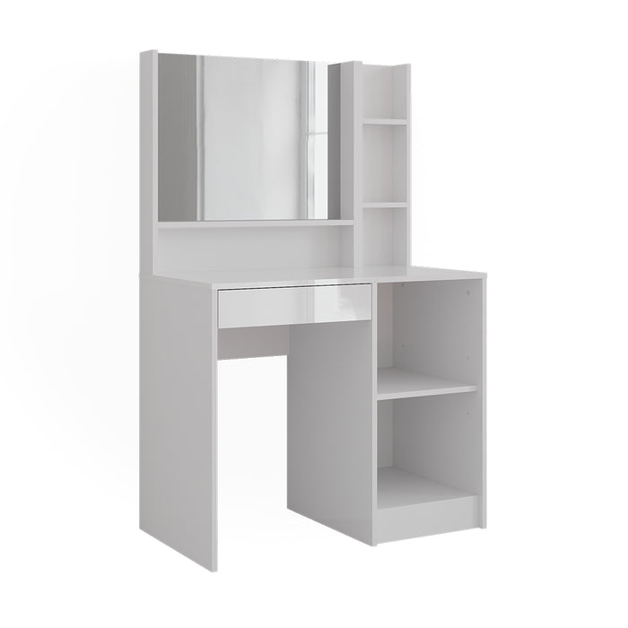 Vicco Tavolo da toeletta Bianco/bianco lucido 89.8 cm 3 parti