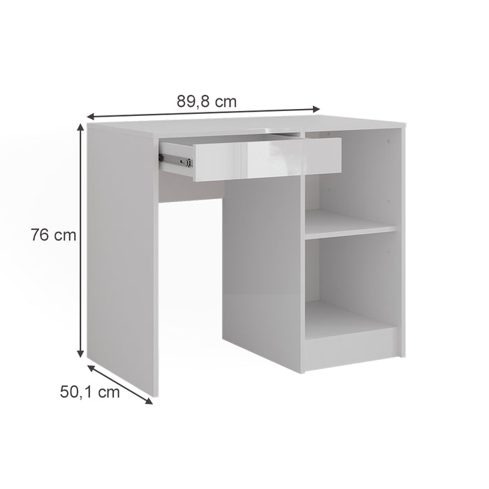 Vicco Tavolo da toeletta Bianco/bianco lucido 89.8 cm