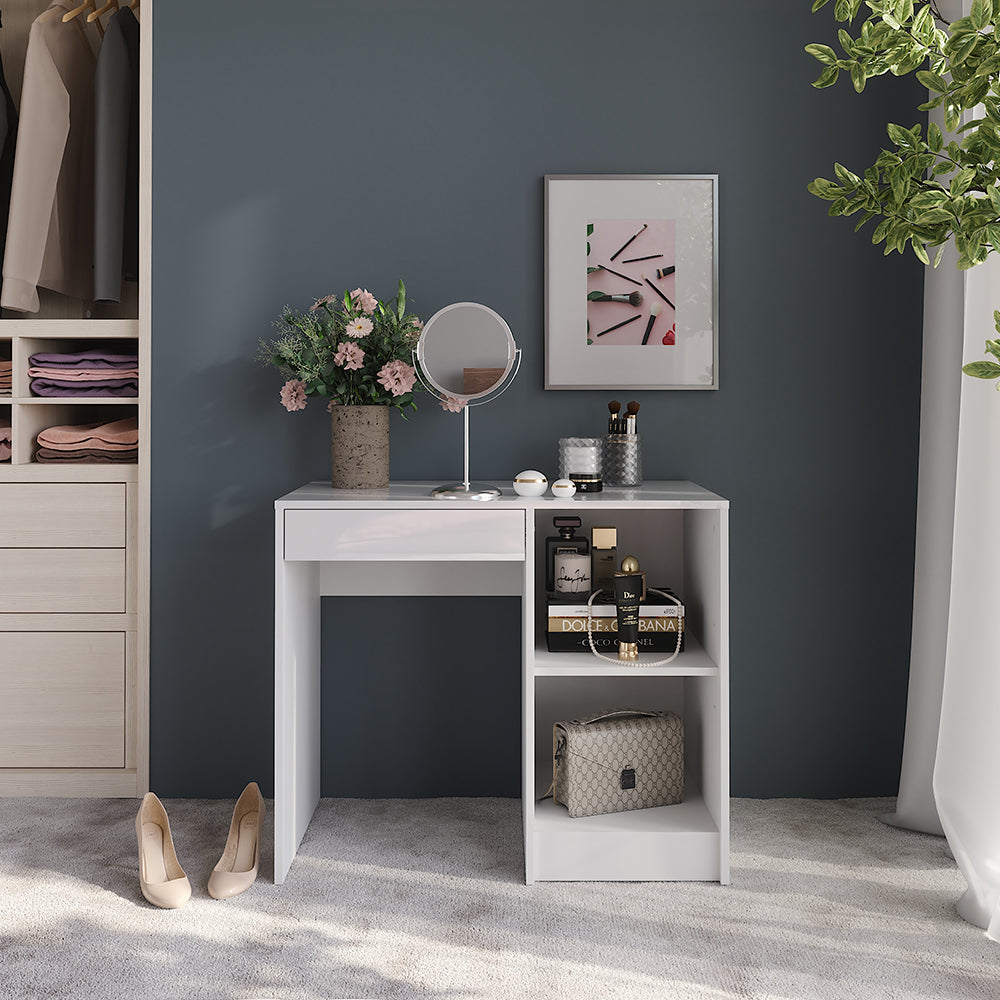 Vicco Tavolo da toeletta Bianco/bianco lucido 89.8 cm