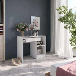 Vicco Tavolo da toeletta Bianco/bianco lucido 89.8 cm