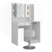 Vicco Tavolo da toeletta Bianco/bianco lucido 89.8 cm 5 parti