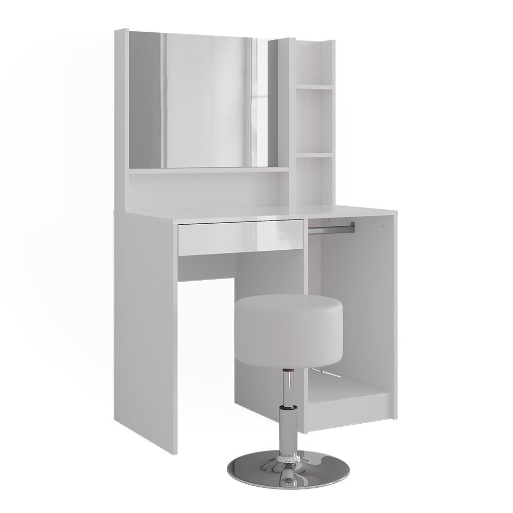 Vicco Tavolo da toeletta Bianco/bianco lucido 89.8 cm 4 parti