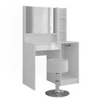 Vicco Tavolo da toeletta Bianco/bianco lucido 89.8 cm 4 parti
