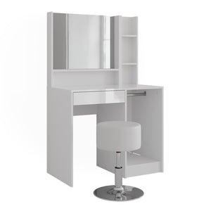 Vicco Tavolo da toeletta Bianco/bianco lucido 89.8 cm 4 parti