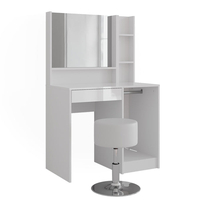 Vicco Tavolo da toeletta Bianco/bianco lucido 89.8 cm 4 parti