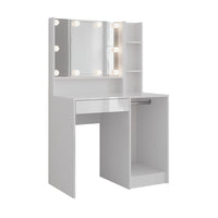 Vicco Tavolo da toeletta Bianco/bianco lucido 89.8 cm 3 parti