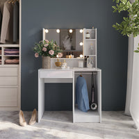 Vicco Tavolo da toeletta Bianco/bianco lucido 89.8 cm 3 parti